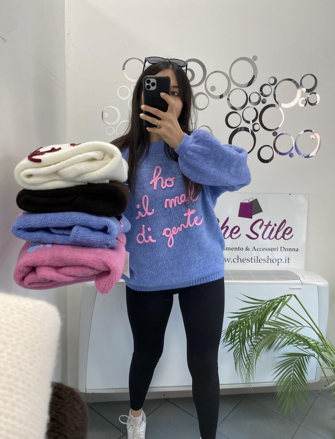 NOVITÀ Pull misto lana HO IL MAL DI GENTE
