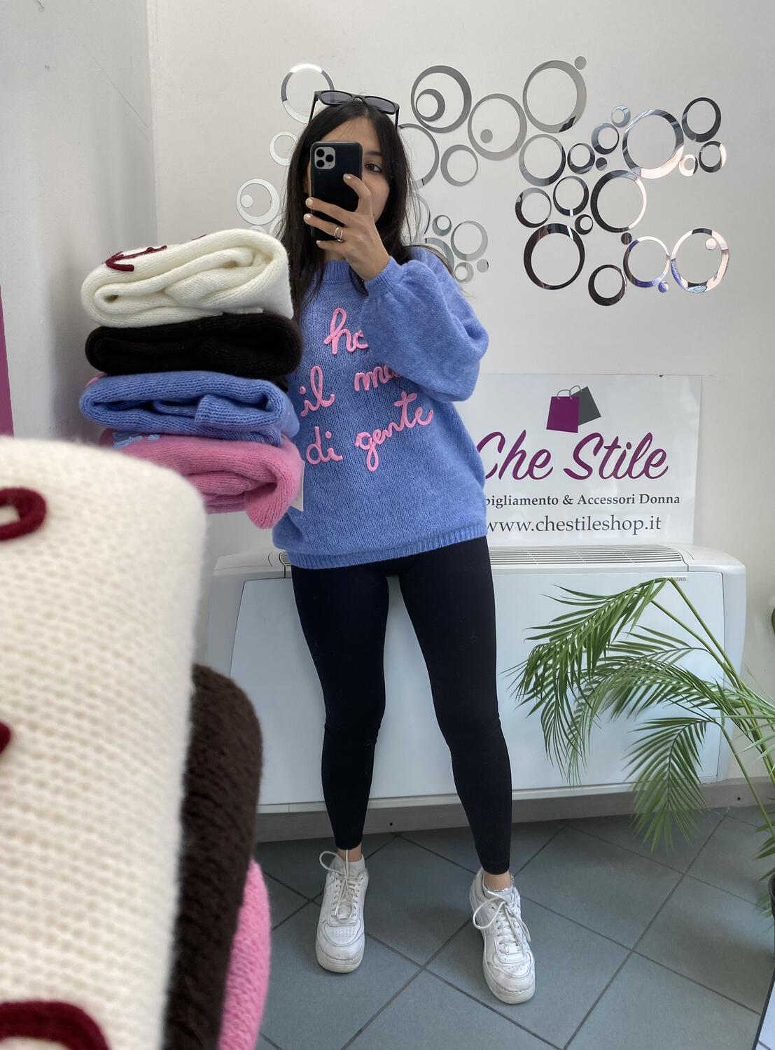 NOVITÀ Pull misto lana HO IL MAL DI GENTE