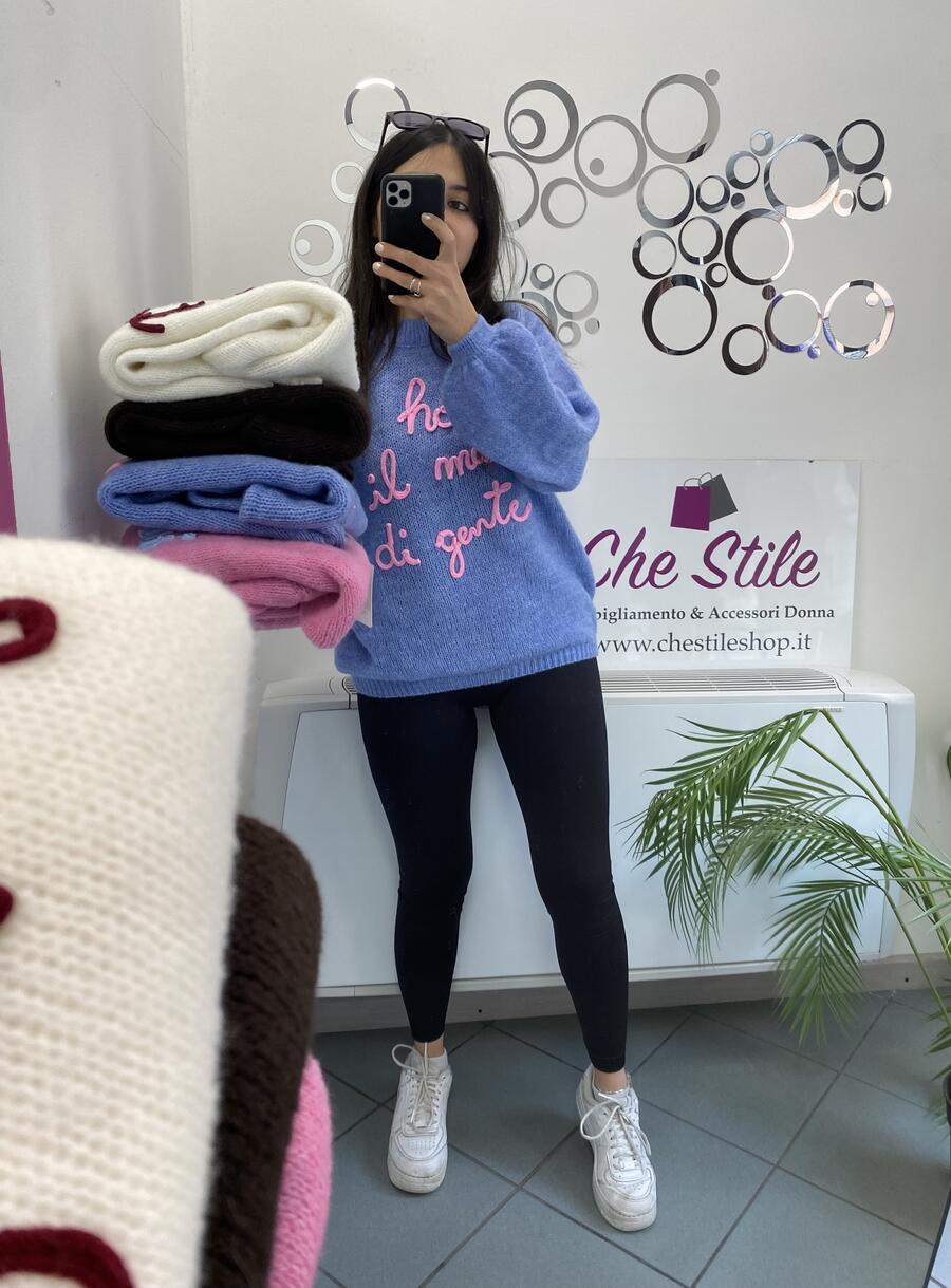 NOVITÀ Pull misto lana HO IL MAL DI GENTE