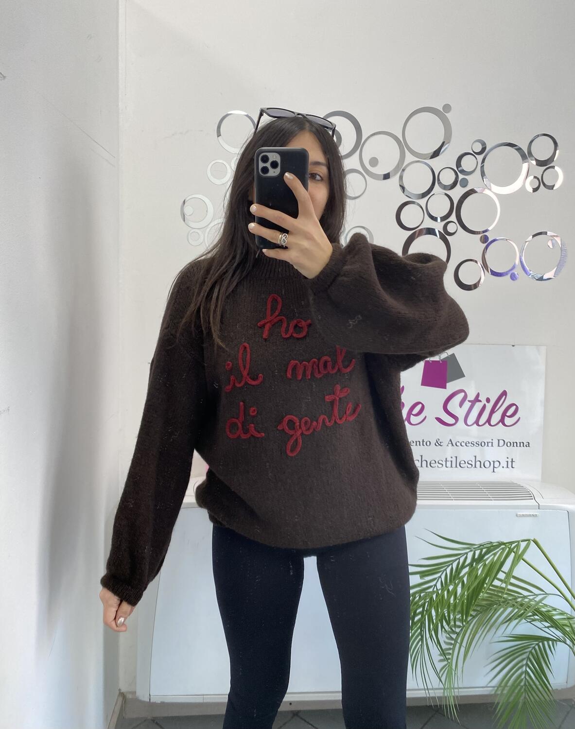NOVITÀ Pull misto lana HO IL MAL DI GENTE