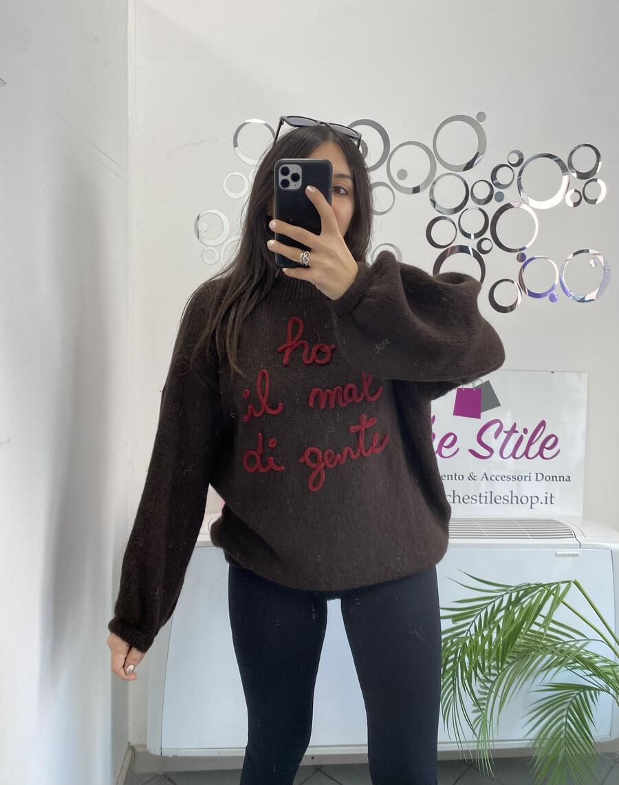 NOVITÀ Pull misto lana HO IL MAL DI GENTE