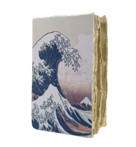 Notebook artigianale – Onda di Hokusai - Taccuino in carta pergamena