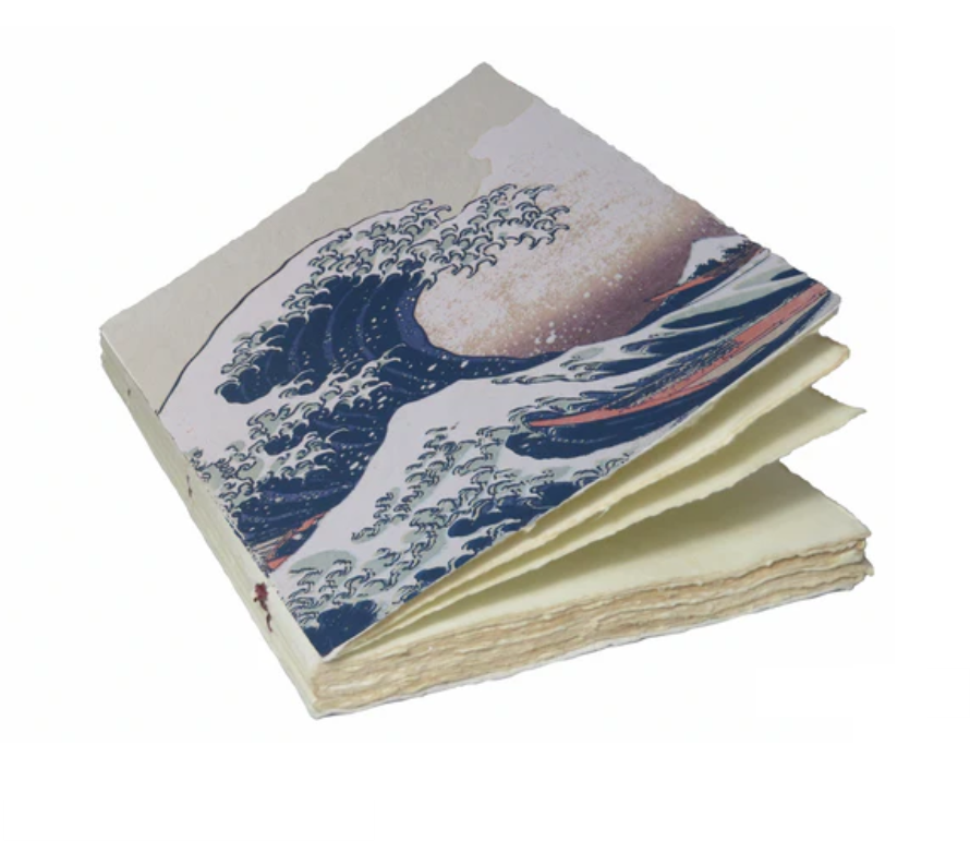 Notebook artigianale – Onda di Hokusai - Taccuino in carta pergamena