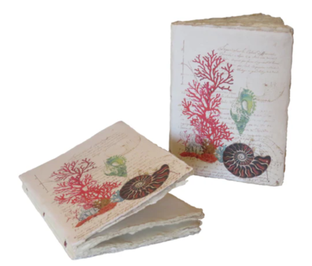 Notebook artigianale A5 (15x21 cm) – Corail- Taccuino in carta pergamena