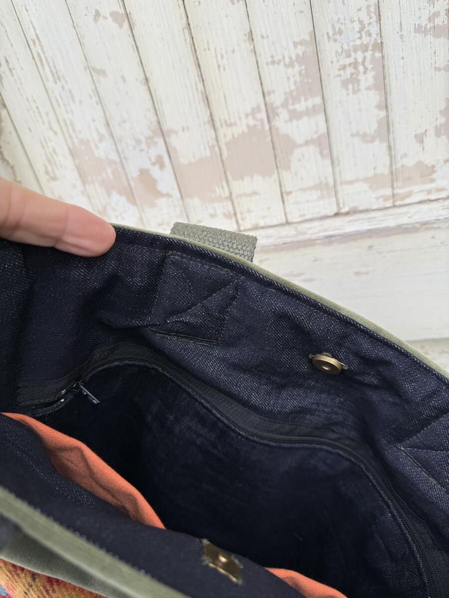 Borsa verde e arancio