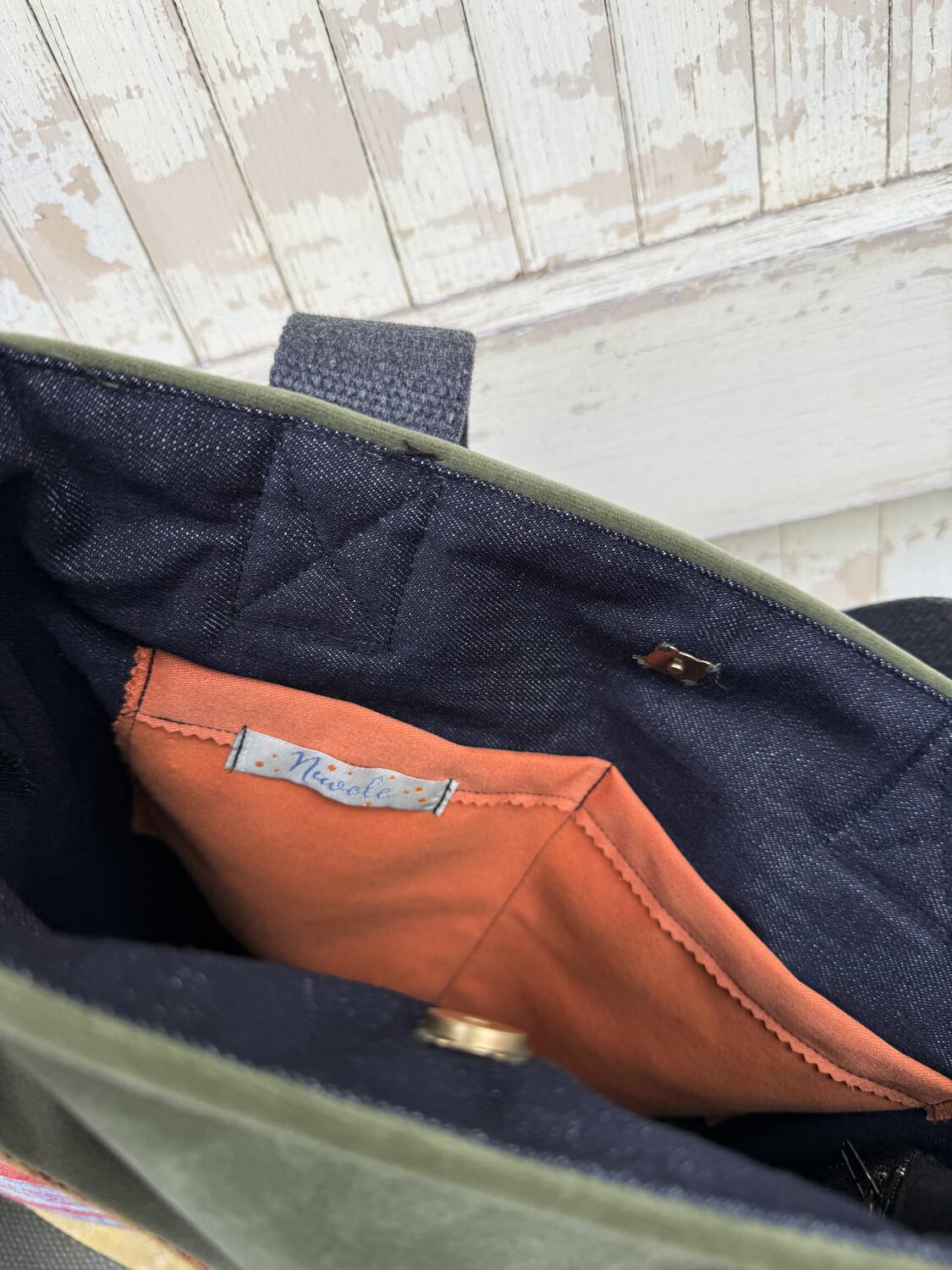 Borsa verde e arancio