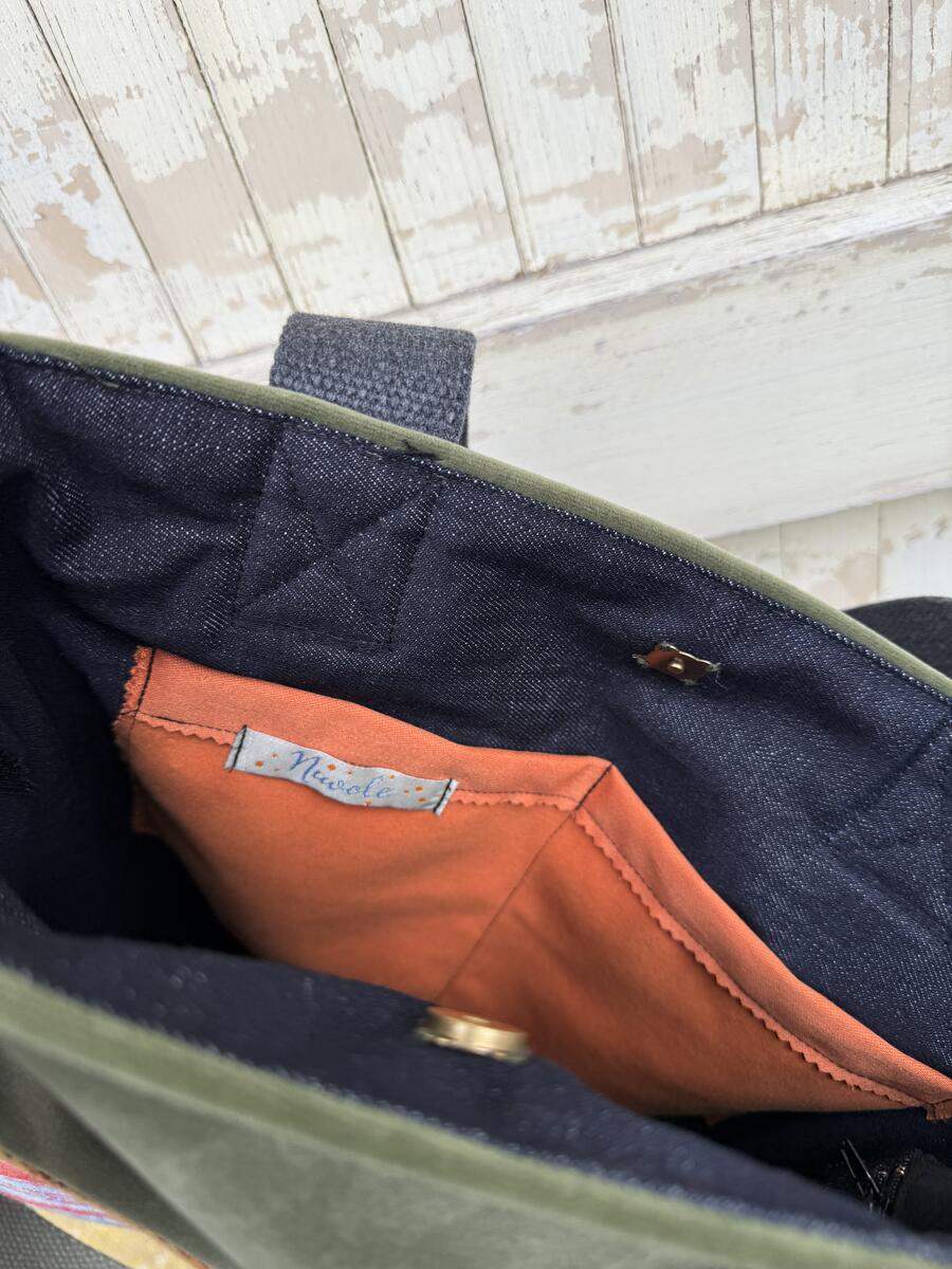 Borsa verde e arancio