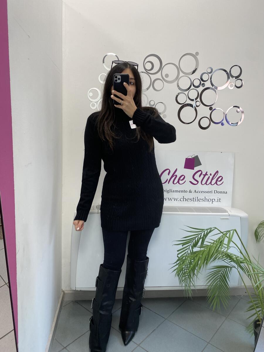 NOVITÀ Pull/abito con mezzo collo e trama treccia 