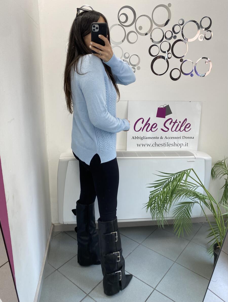 NOVITÀ Pull mezzo collo trama treccia frontale