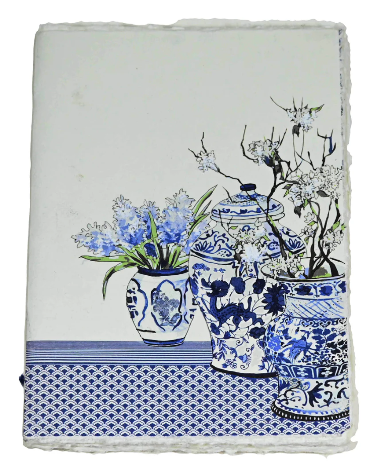 Notebook artigianale – Vasi giapponesi - Taccuino in carta pergamena