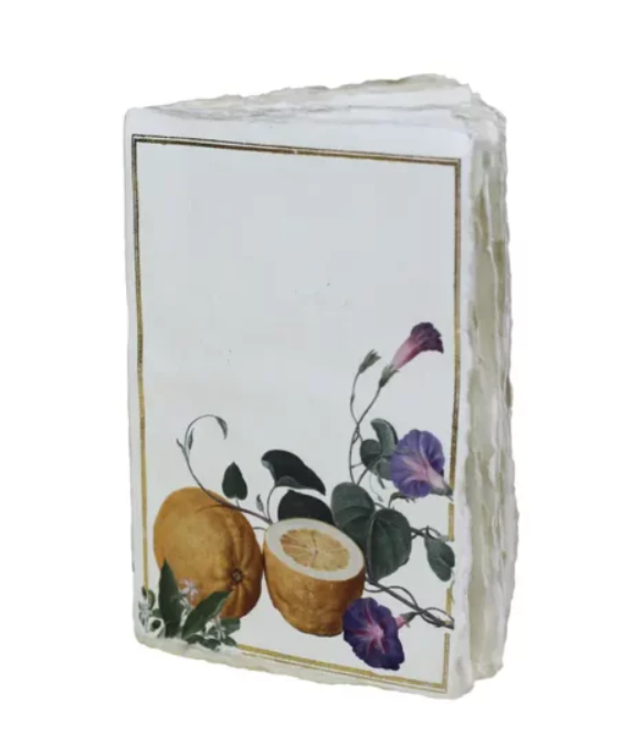 Notebook artigianale A5 (15x20 cm) – Limoni - Taccuino in carta pergamena