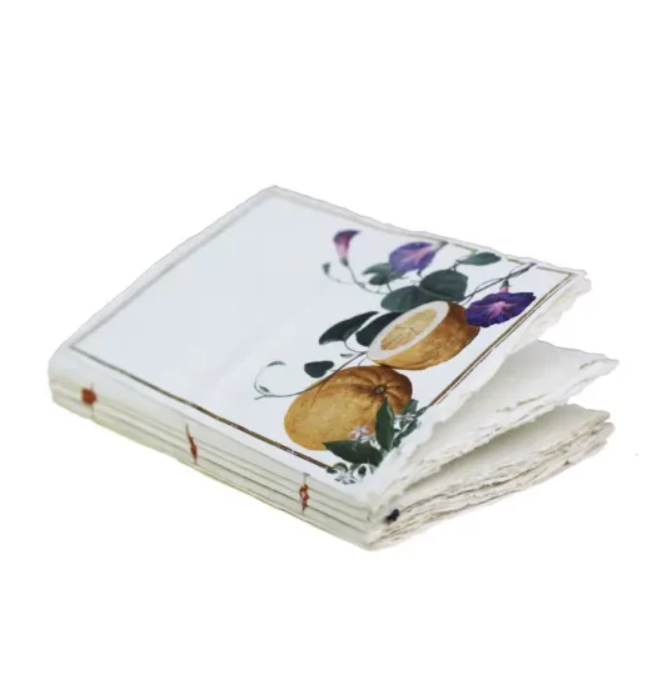 Notebook artigianale A5 (15x20 cm) – Limoni - Taccuino in carta pergamena