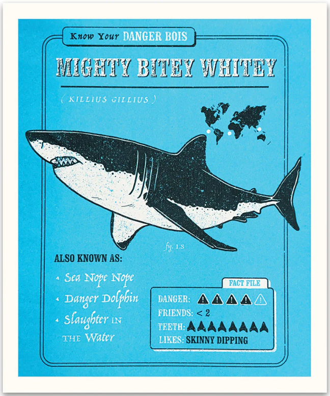 Natural History Museum - stampa in risograph 25x30 cm: Mighty Bitey Whitey