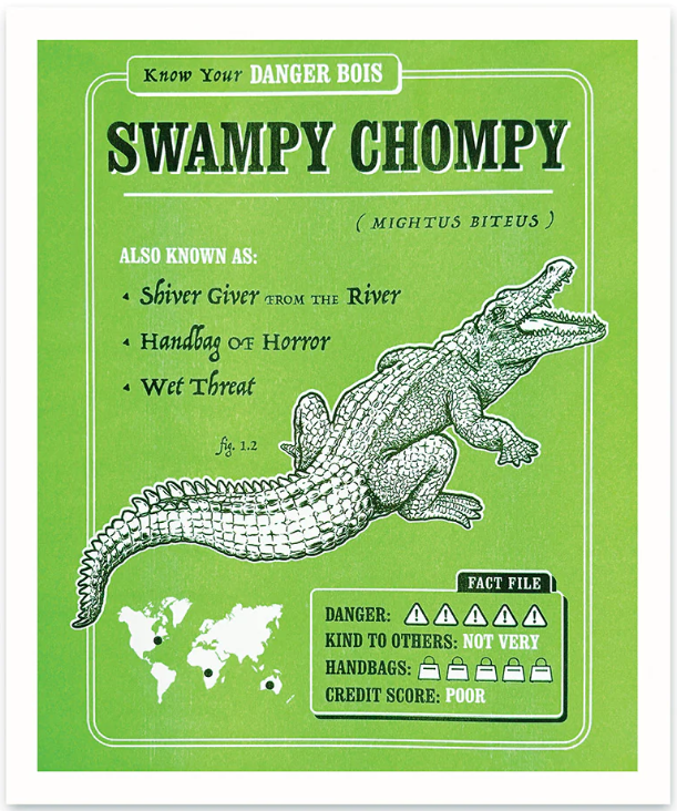 Natural History Museum - stampa in risograph 25x30 cm: Swampy Chompy