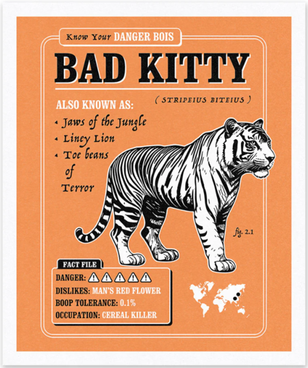 Natural History Museum - stampa in risograph 25x30 cm: Bad Kitty