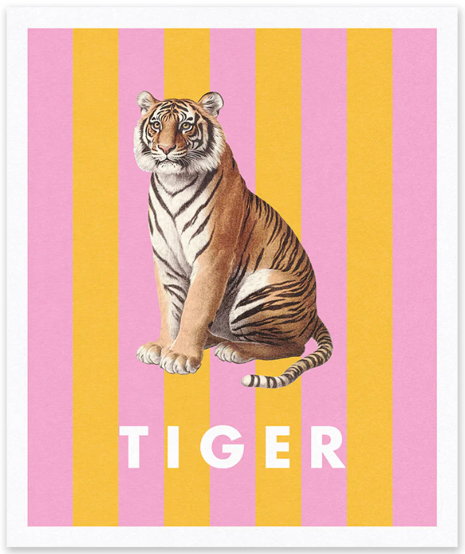 Natural History Museum - stampa in risograph 25x30 cm: Tigre a righe