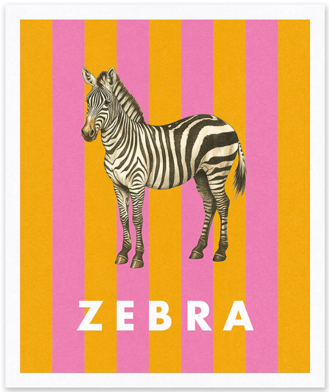 Natural History Museum - stampa in risograph 25x30 cm: Zebra a righe