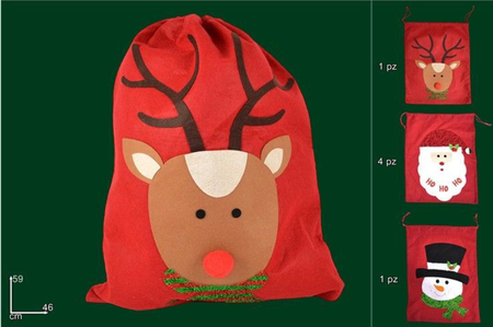 SACCO FELTRO NATALE 59x46 cm
 [Conf.da 6 pezzi]