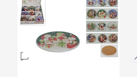 SOTTOBICCHIERE NATALIZIO TONDO Diam. 11 cm ø
 [Conf.da 72 pezzi]