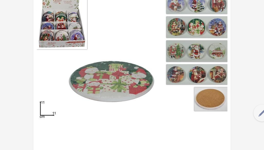 SOTTOBICCHIERE NATALIZIO TONDO Diam. 11 cm ø
 [Conf.da 72 pezzi]