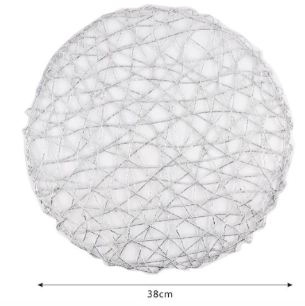 SOTTOPIATTI NATALIZI ARGENTO Diam. 38 cm  ø
 [Conf.da 12 pezzi]