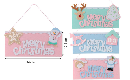 DIETRO PORTA NATALIZIO IN FELTRO 17,5x34 cm
 [Conf.da 6 pezzi]