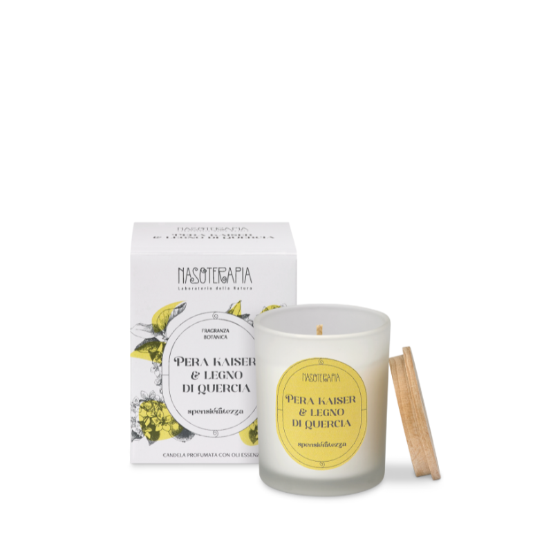 Nasoterapia Candela profumata Pera Kaiser e Legno di Quercia