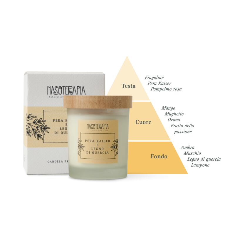 Nasoterapia Candela profumata Pera Kaiser e Legno di Quercia