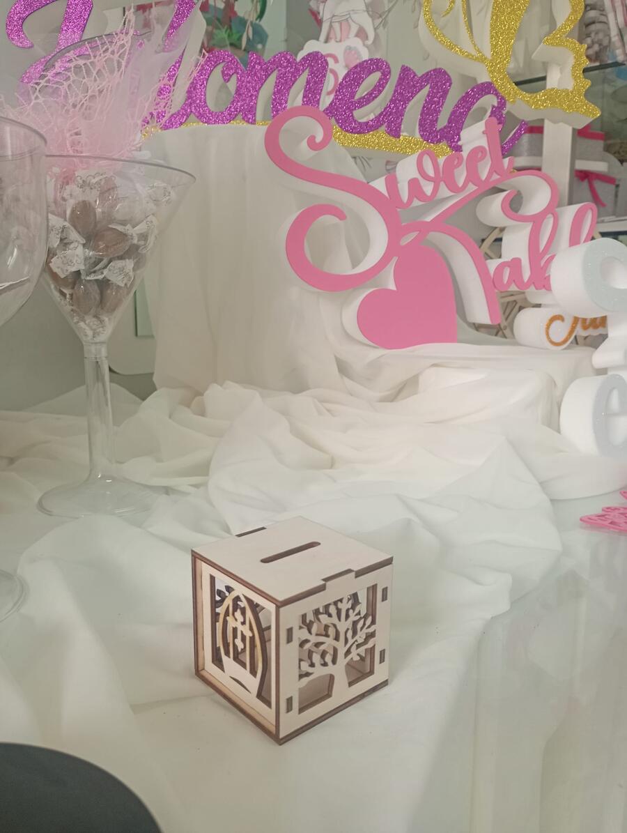 Scatola portaconfetti comunione+cresima in legno c