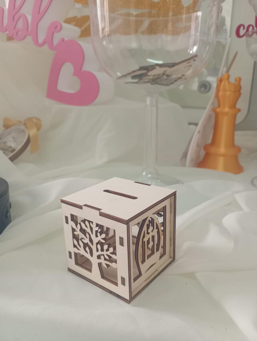 Scatola portaconfetti comunione+cresima in legno c