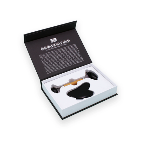 Bioessenze - Set Gua-sha e roller in ossidiana