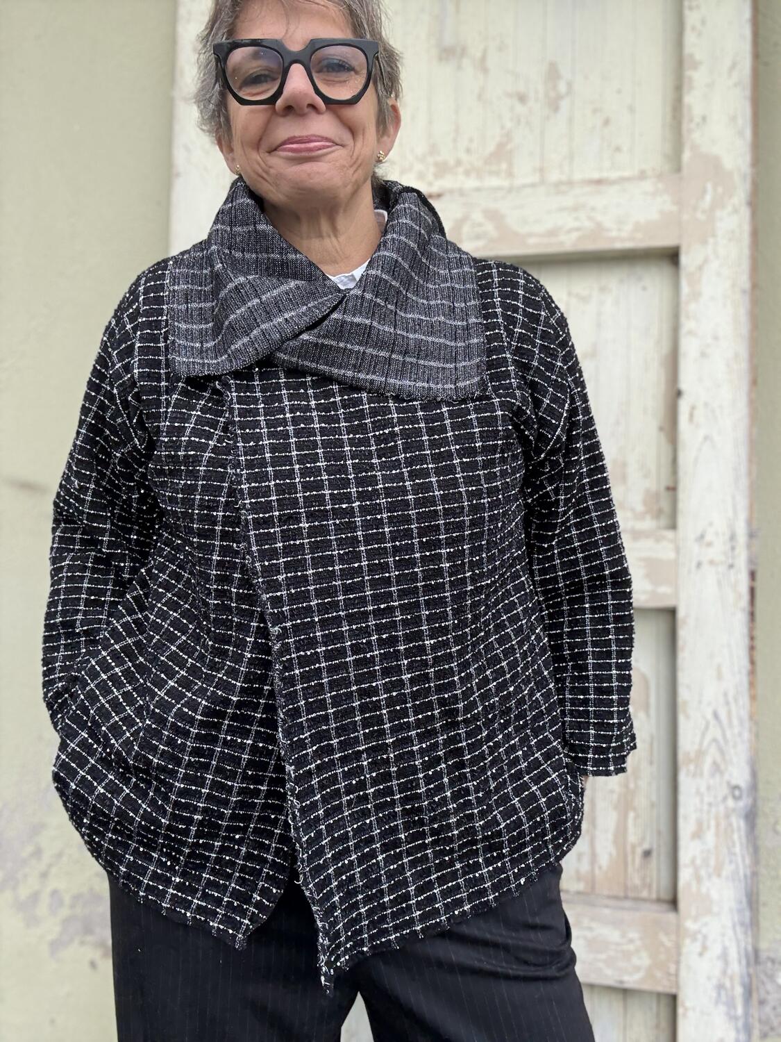 Giacca nero e mini paillettes