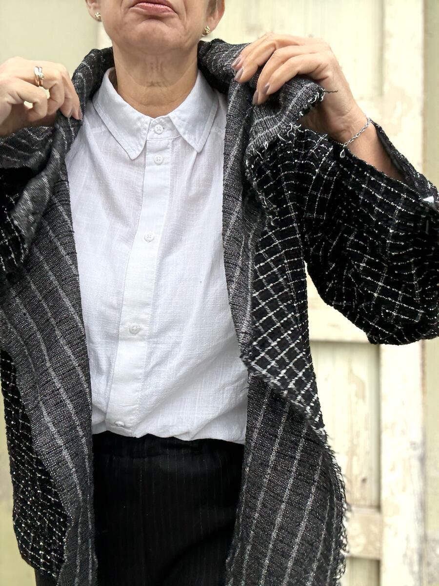 Giacca nero e mini paillettes