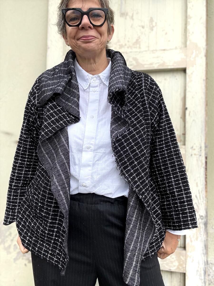 Giacca nero e mini paillettes