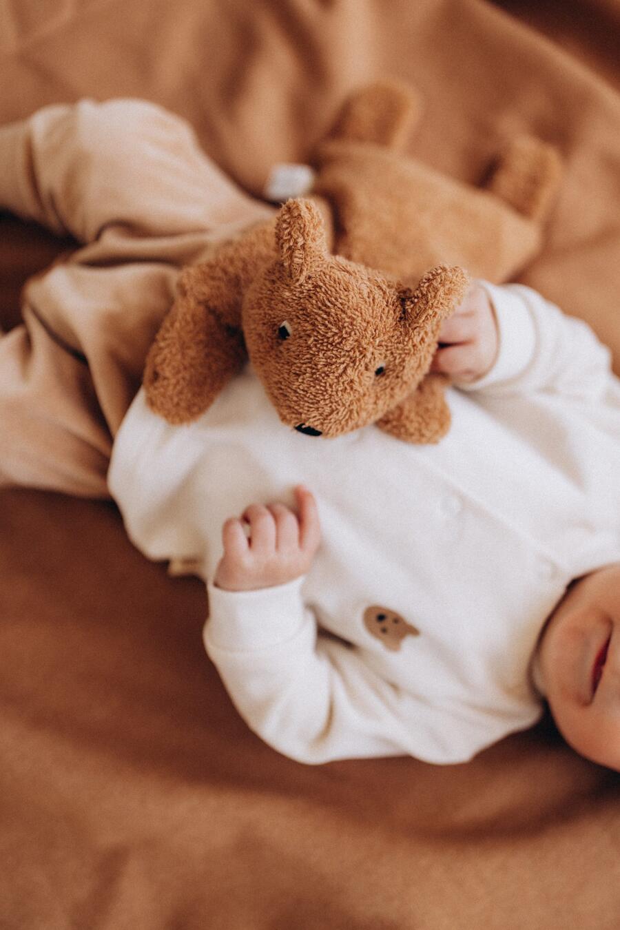 Orsetto Termoforo con Noccioli di Ciliegia – 34 cm in Cotone Organico | Wooly Organic