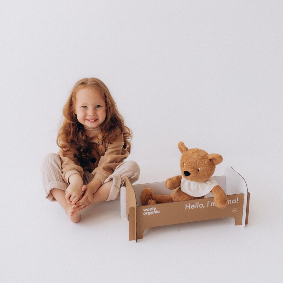 Orsetto Yoga Alma – Peluche Flessibile 34 cm in Cotone Organico | Wooly Organic