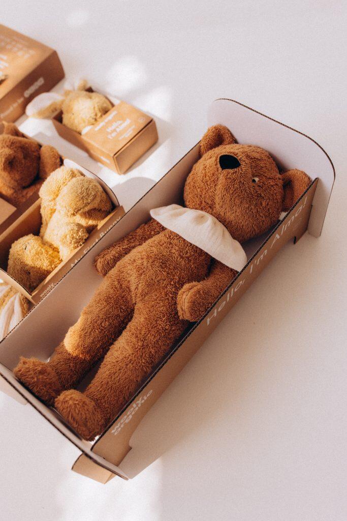 Orsetto Yoga Alma – Peluche Flessibile 34 cm in Cotone Organico | Wooly Organic