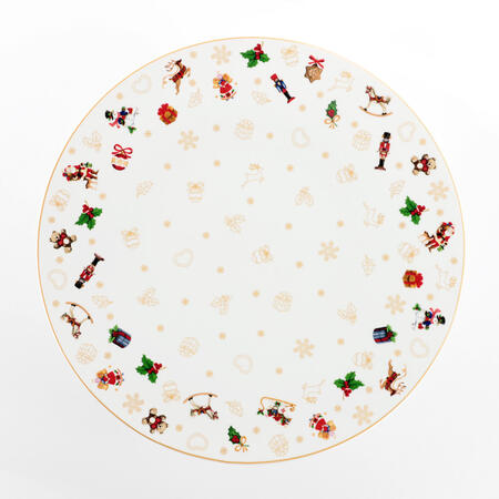 Weissestal - Piatto Panettone in Porcellana 28cm – Collezione Toys Natale 