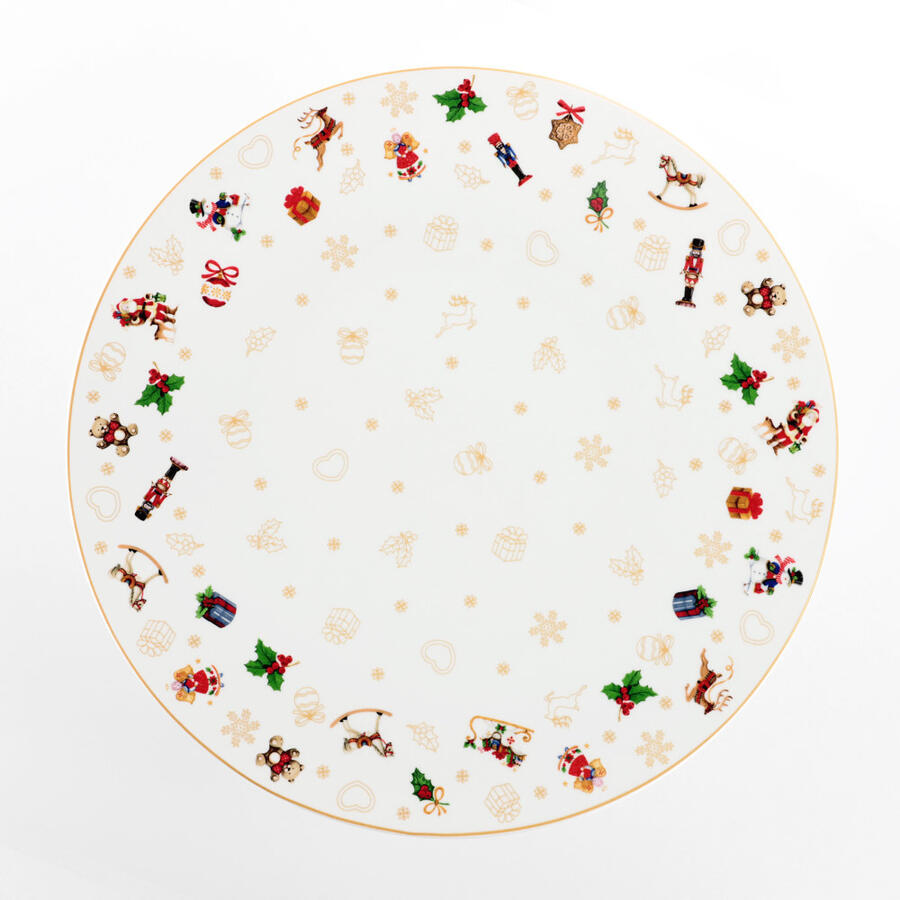 Weissestal - Piatto Panettone in Porcellana 28cm – Collezione Toys Natale 