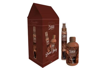 NANI COFFRET SWEET BODY CIOCCOLATO ACQUA PROFUMATA DA 75 ml+BAGNODOCCIA DA 300 ml
 [Conf.da 6 pezzi]