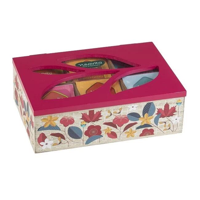 Neavita Cofanetto "Tisana Collection" In Legno Rosso 6 Scomparti 30 Bustine
