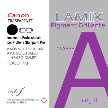 CO  LAMIX TRASPARENTE  DA 1000 ML. INCHIOSTRO OPTIMIZER  COMPATIBILE PER TUTTA LA SERIE  DI PLOTTER E STAMPANTI CANON PRO -