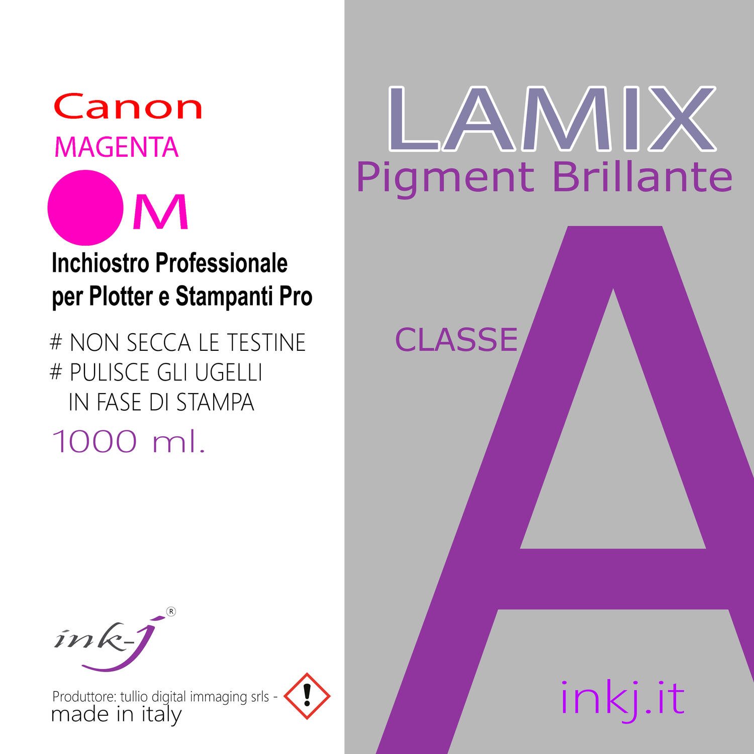 M LAMIX MAGENTA DA 1000 ML. INCHIOSTRO PIGMENT COMPATIBILE PER TUTTA LA SERIE  DI PLOTTER CANON IPF-PRO -TA- TM