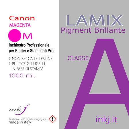M LAMIX MAGENTA DA 1000 ML. INCHIOSTRO PIGMENT COMPATIBILE PER TUTTA LA SERIE  DI PLOTTER CANON IPF-PRO -TA- TM