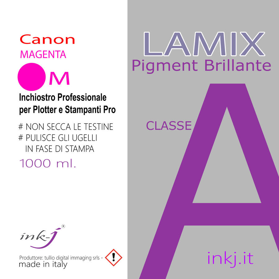 M LAMIX MAGENTA DA 1000 ML. INCHIOSTRO PIGMENT COMPATIBILE PER TUTTA LA SERIE  DI PLOTTER CANON IPF-PRO -TA- TM