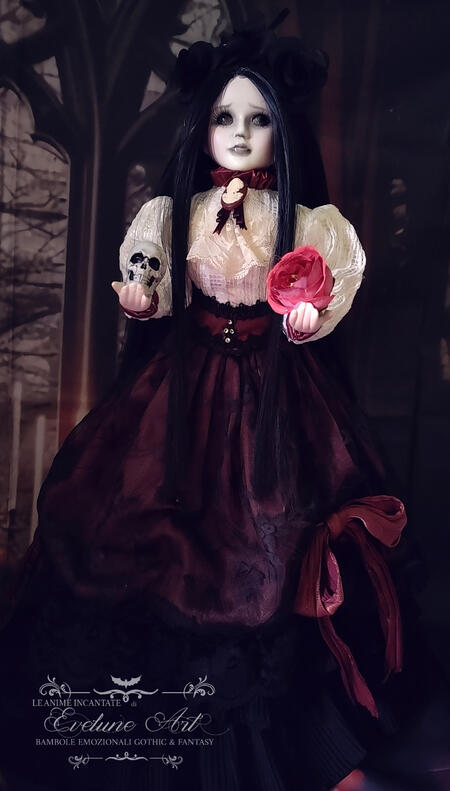 Dafne Bambola gotica in porcellana fatta a mano