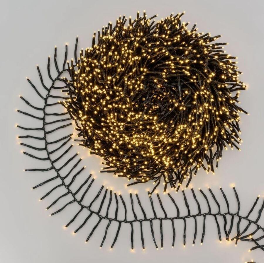 Luci di Natale Natalizie 2000 Led BIANCO CALDO a Grappolo per ESTERNO/INTERNO 29 metri con 8 Giochi di luce, Timer, Cavo verde, Catena luminosa natalizia per Albero