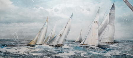 Regata sul mare in tempesta cm 180x80