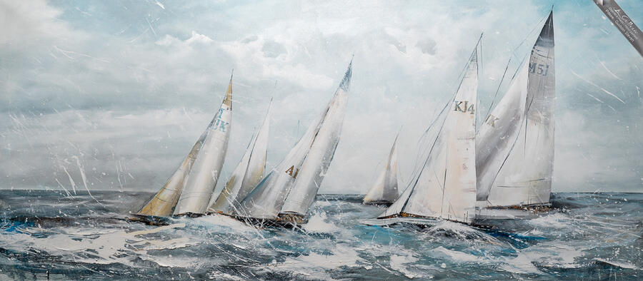 Regata sul mare in tempesta cm 180x80