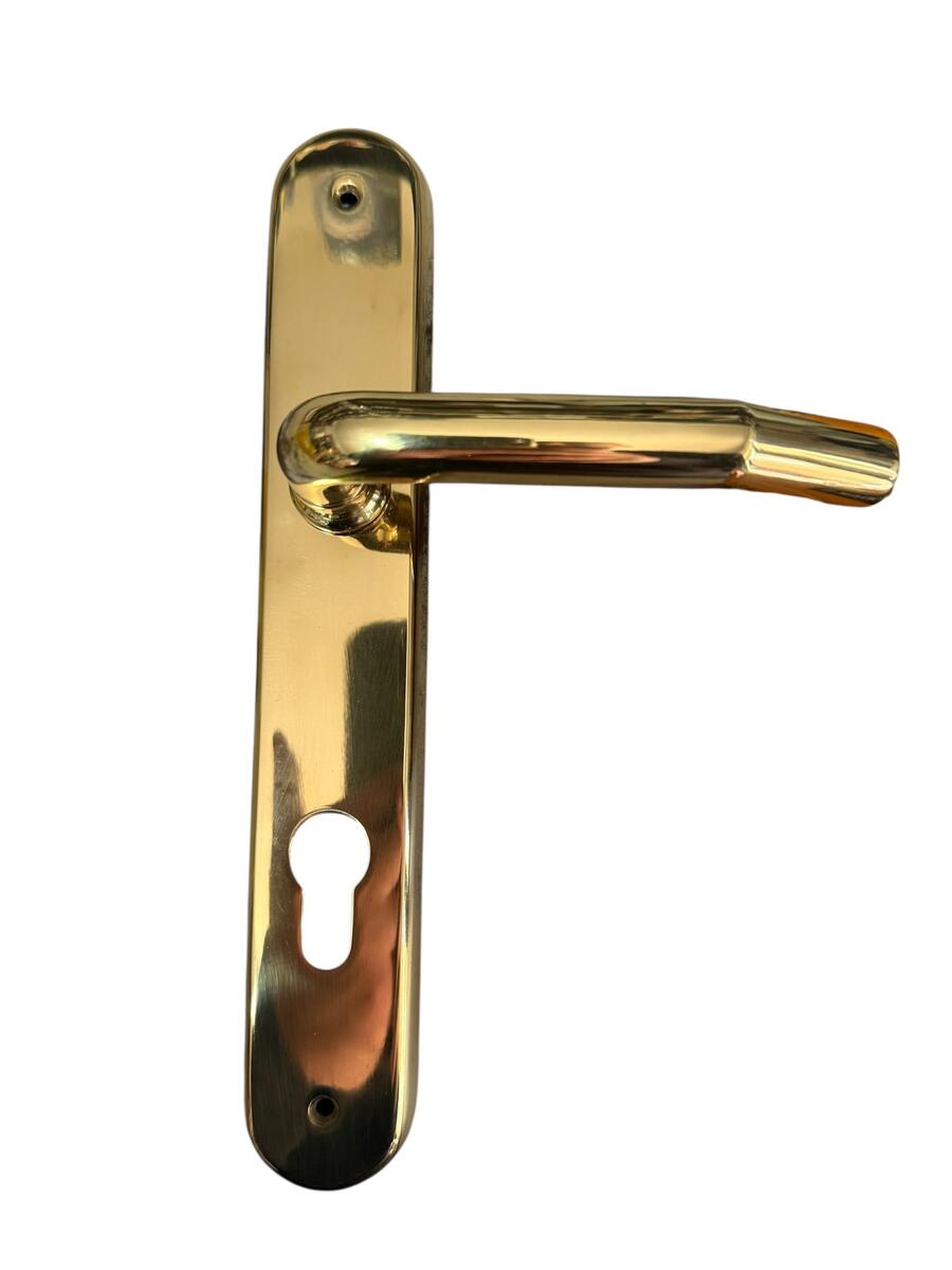 una maniglia (non coppia) foro yale ottone lucido